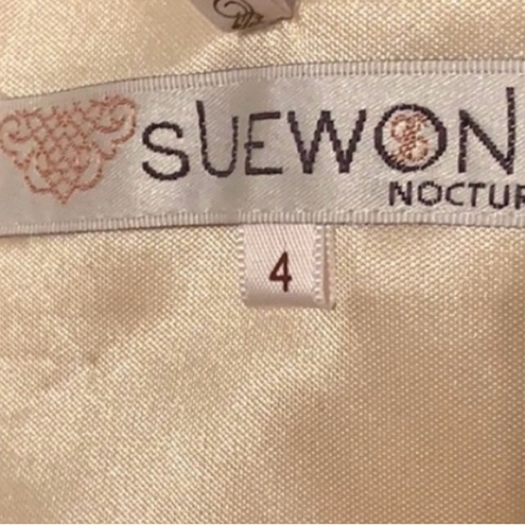 Sue Wong Strapless Cream and Gold Dress - Picture 3 of 3